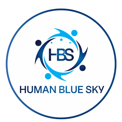 logo công ty human blue sky, logo hbs