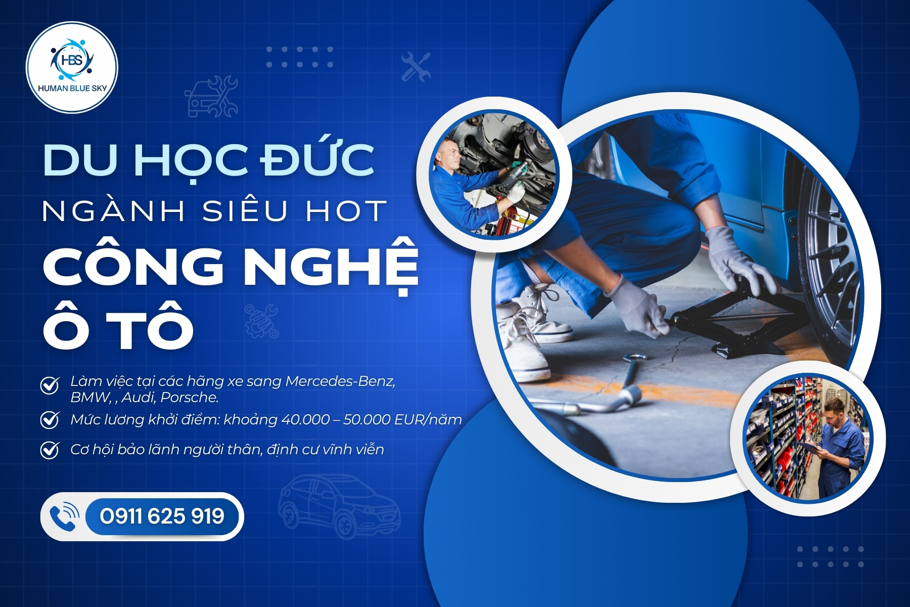 human blue sky, du học đức ngành công nghệ ô tô,