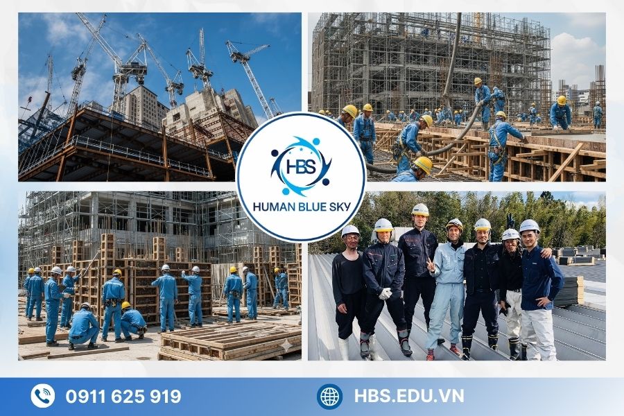 human blue sky, đơn hàng xây dựng tại nhật, xuất khẩu lao động ngành xây dựng